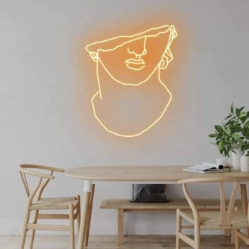 Abstraktes Gesichtsporträt LED-Neonschild Wohnzimmer Esszimmer