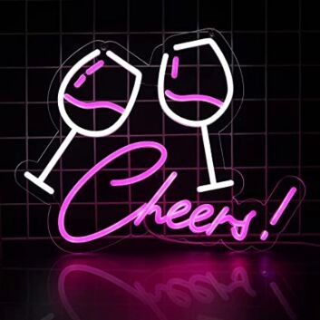 Weingläser LED Neonschild für Bar und Party