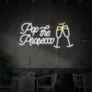 Pop the Prosecco LED-Neonschild für Bar und Restaurant