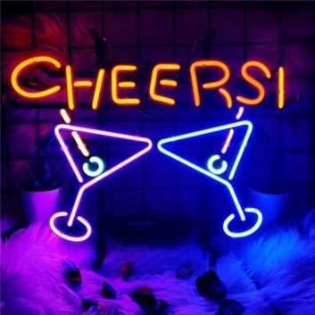 Cocktailgläser LED Neonschild für Bar und Party