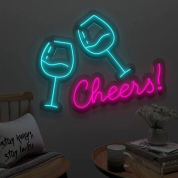 Weingläser LED Neonschild für Bar und Wohnzimmer