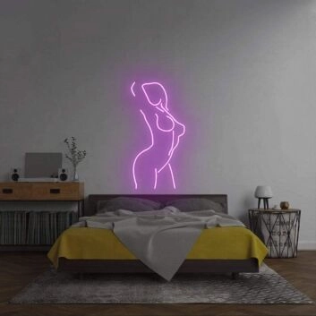 weibliche Silhouette LED-Neonschild Schlafzimmer Wohnzimmer