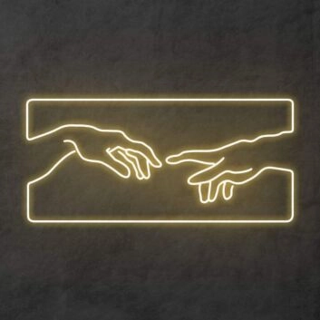 zwei sich berührende Hände LED-Neonschild Wohnzimmer Kunstdekor