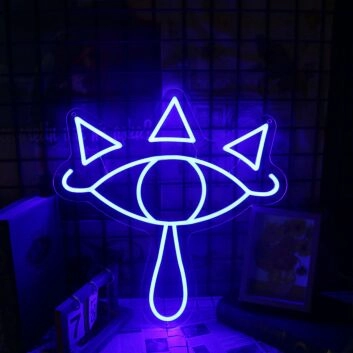 Blue All Seeing Eye LED Neon Sign Geometric Eye Wall Decor for Bedroom Studio Bar