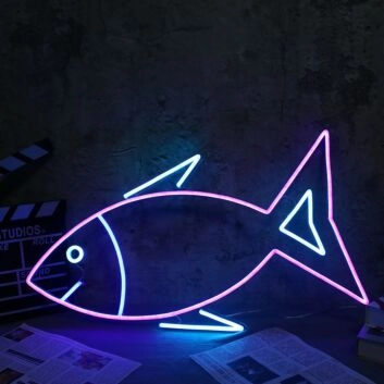 Colorful Fish LED Neon Sign Modern Ocean Theme Wall Decor for Bedroom Kids Room Bar Cafe and Home Lighting