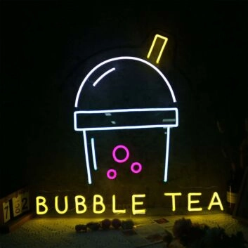 Bubble Tea LED Neon Sign Boba Drink Neon Wall Decor for Bubble Tea Shop Cafe Drink Bar and Home Kitchen