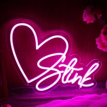 LED Neonschild mit Herz und Schriftzug Motiv dekorative Wanddekoration