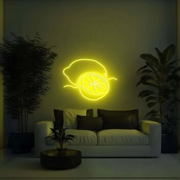 Zitrone mit Zitronenscheibe LED-Neonschild Wohnzimmer Bar