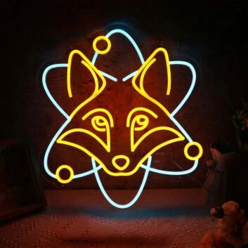 Modernes LED Neonschild Fuchs Motiv abstraktes Neon Wandlicht für Wohnzimmer Schlafzimmer Café oder Geschäft