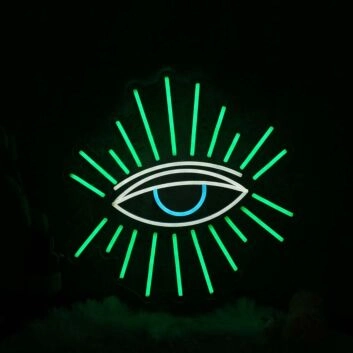 Abstraktes Auge LED Neonschild als moderne Wanddekoration für Wohnzimmer Schlafzimmer und kreative Räume