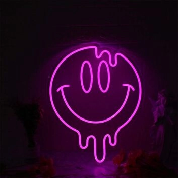 Schmelzendes Smiley Gesicht LED-Neonschild Wohnzimmer Bar