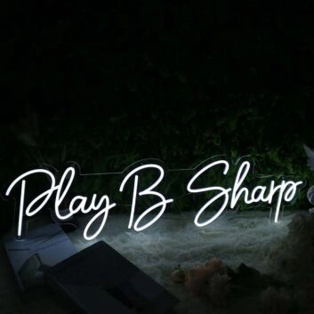 Play B Sharp LED-Neonschild Musikstudio Wohnzimmer