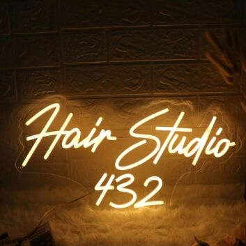 Hair Studio 432 LED-Neonschild für Friseursalon
