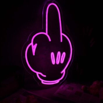 Mittelfinger Handgeste LED-Neonschild für Bar Club