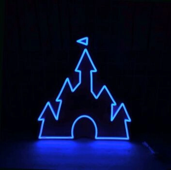 Schloss Silhouette LED-Neonschild für Kinderzimmer Wohnzimmer