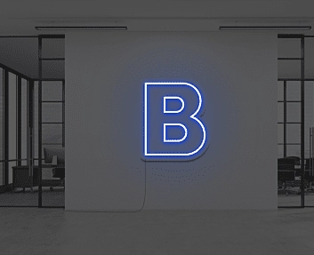 Großbuchstabe B LED Neonschild für Büro und Arbeitsplatz