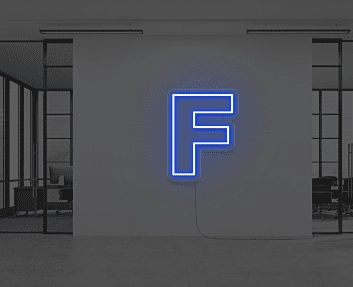 Buchstabe F LED Neonschild für Büro und Arbeitsplatz