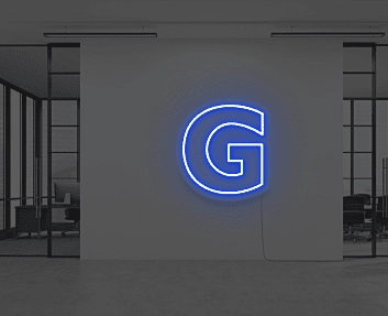 Buchstabe G LED Neonschild für Büro und Arbeitsplatz