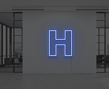 Buchstabe H LED Neonschild für Büro und Empfangsbereich
