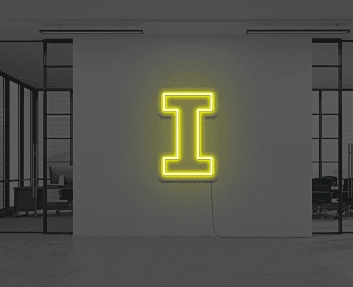 Buchstabe I LED Neonschild für Büro und Wohnzimmer