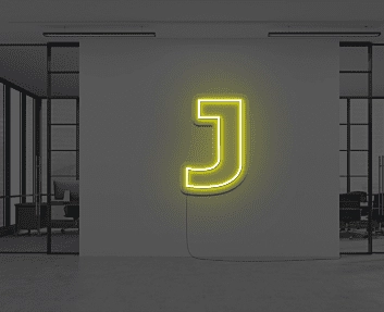 Buchstabe J LED Neonschild für Büro und Wohnzimmer