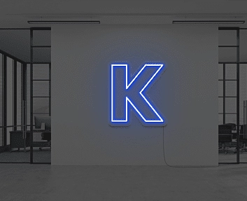 Buchstabe K LED Neonschild für Büro und Wohnzimmer