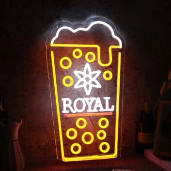 Getränkebecher mit Schaum LED Neonschild für Bar und Restaurant