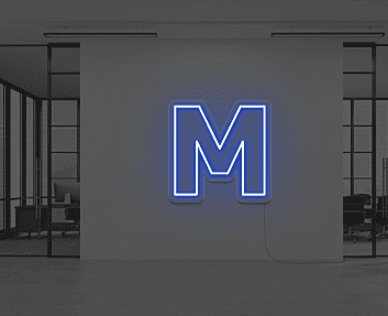 Buchstabe M LED Neonschild für Büro und Wohnzimmer