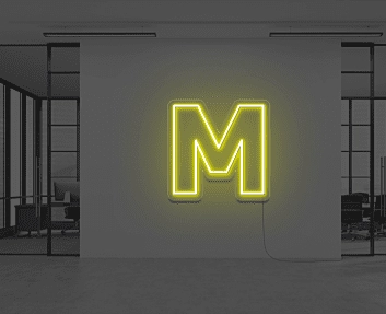 Buchstabe M LED Neonschild für Büro und Wohnzimmer