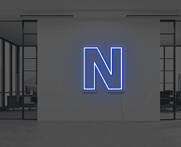 Buchstabe N LED Neonschild für Büro und Wohnzimmer