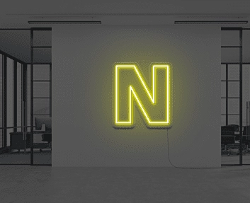 Buchstabe N LED Neonschild für Büro und Wohnzimmer