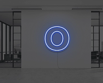 Buchstabe O LED-Neonschild Büro Wohnzimmer