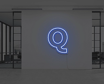 Buchstabe Q LED Neonschild für Büro und Wohnzimmer
