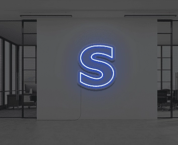 Buchstabe S LED Neonschild für Büro und Wohnzimmer