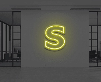 Buchstabe S LED Neonschild für Büro und Wohnzimmer