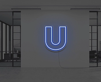 Buchstabe U LED Neonschild für Büro und Empfangsbereich