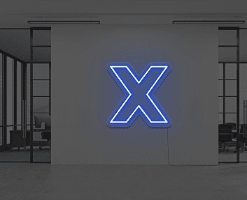 X LED-Neonschild als moderne Wanddekoration