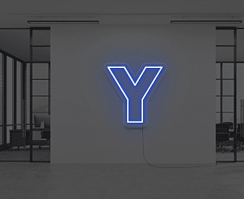Buchstabe Y LED Neonschild für Büro und Wohnzimmer