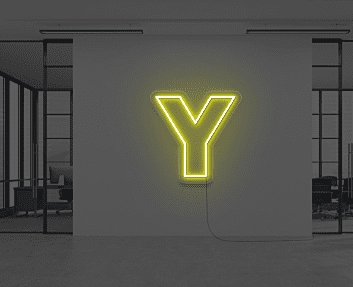 Buchstabe Y LED Neonschild für Büro und Wohnzimmer