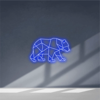 Geometrischer Bär LED-Neonschild Wohnzimmer Büro