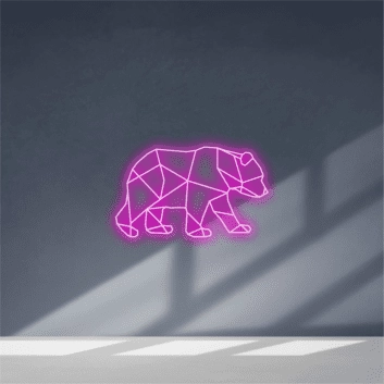 Geometrischer Bär LED-Neonschild Wohnzimmer Büro