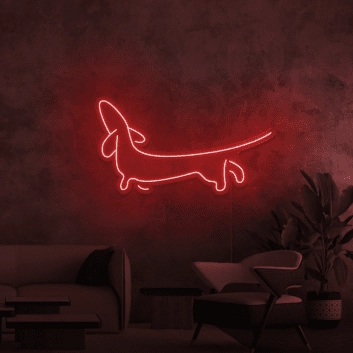 Dackel Silhouette LED-Neonschild Wohnzimmer
