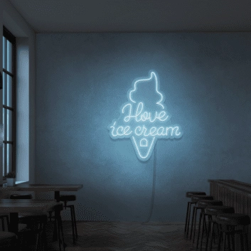 I love ice cream LED-Neonschild für Café und Eisdiele