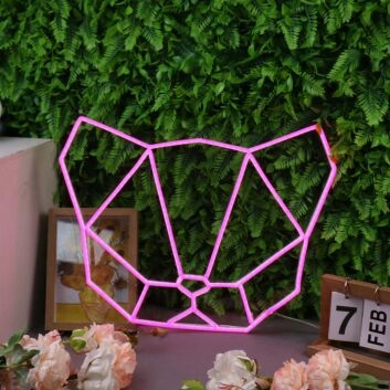 Geometrischer Katzenkopf LED-Neonschild für Wohnzimmer oder Schlafzimmer