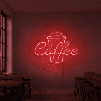 Kaffeebecher LED Neonschild für Café und Küche