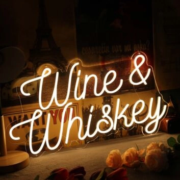Wine & Whiskey LED-Neonschild Bar Wohnzimmer