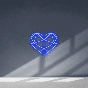 Geometrisches Herz LED-Neonschild für Wohnzimmer Schlafzimmer