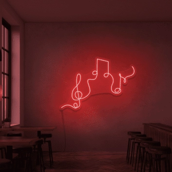 Musiknoten und Notenschlüssel LED-Neonschild für Bar und Musikraum
