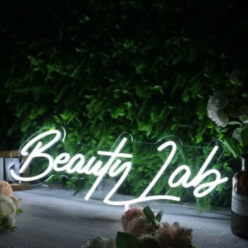 Beauty Lab White Neon Sign