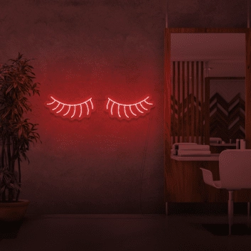 geschlossene Wimpern LED-Neonschild für Kosmetikstudio